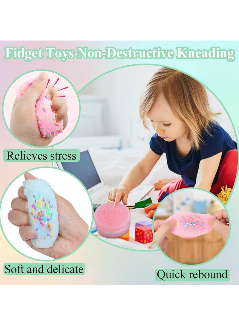 Fidget Toys, Sensory Toy, 4 Pcs Oreo Fidget Toys Stress Relief Squeeze Toy, 2.44 INCH*2.44 INCH In Oreo Soft Stress Toys, for Boys Girls Pressure Relief... - Image 3